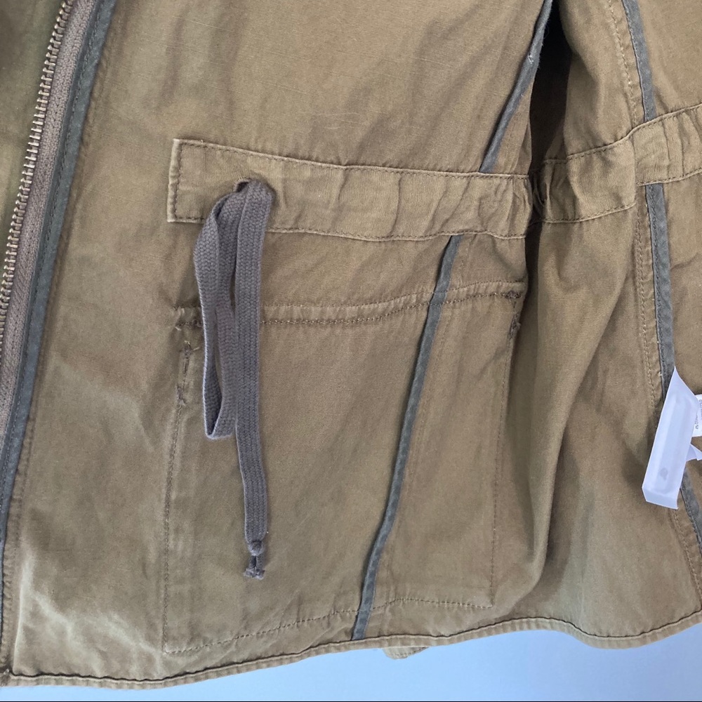 Loft Utility Jacket Army Green Drawstring Waist - Picture 9 of 11